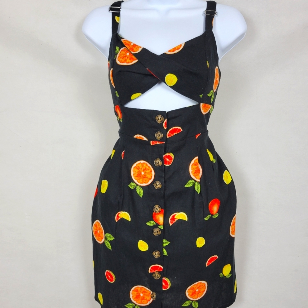 Black front cutout dress
